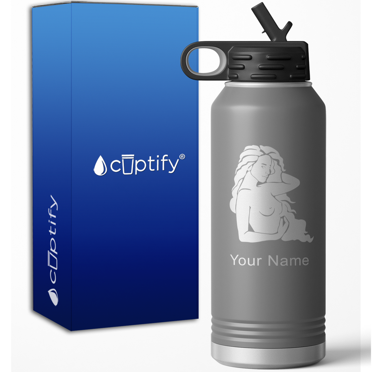 Virgo Zodiac Sign Personalized 32oz Sport Water Bottle