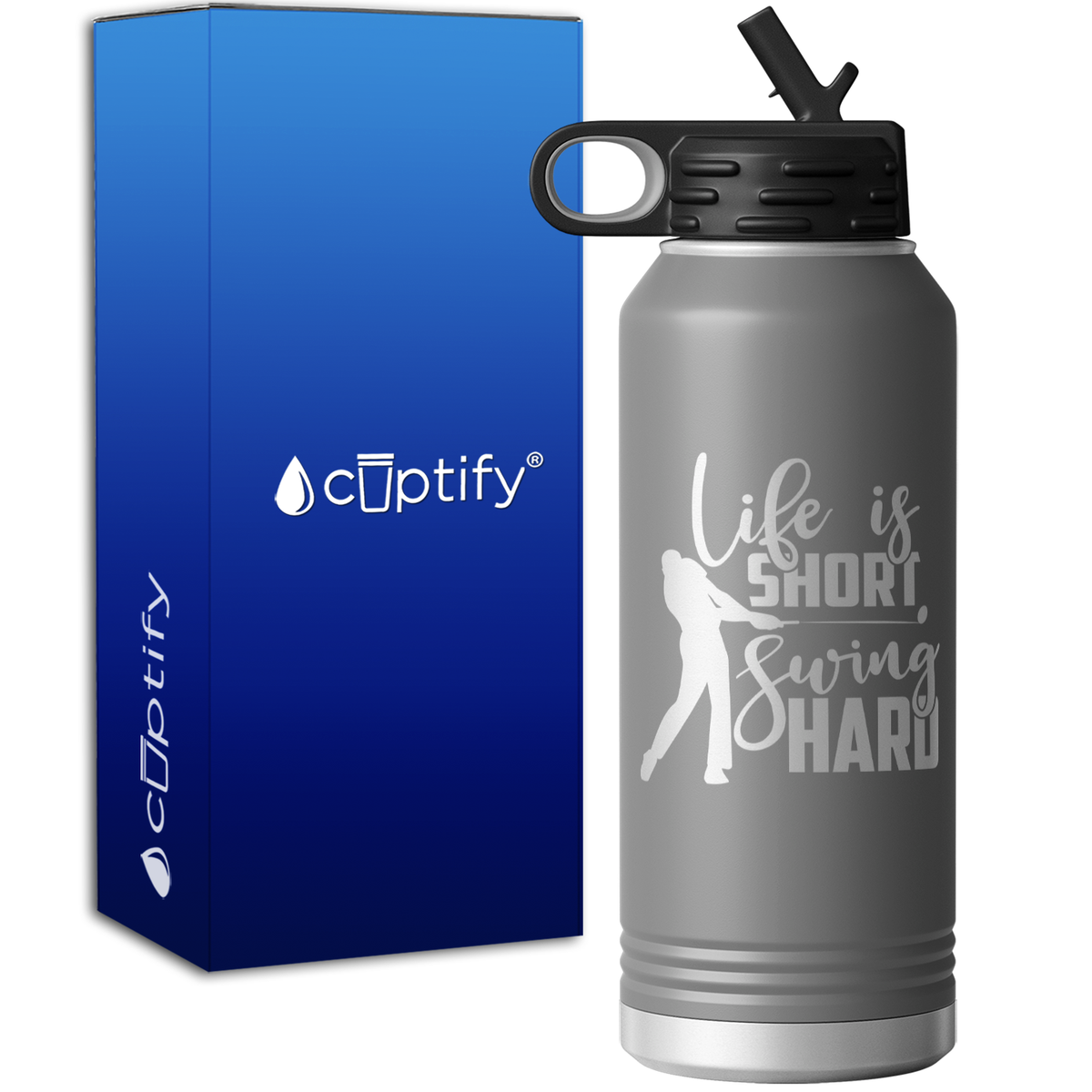 Life is Short Swing Hard 32oz Sport Water Bottle