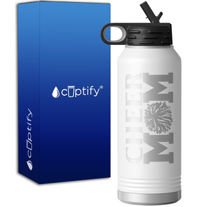 Cheer Mom Pom Pom 32oz Sport Water Bottle