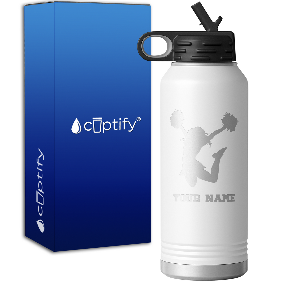 Personalized Cheerleader 32oz Sport Water Bottle