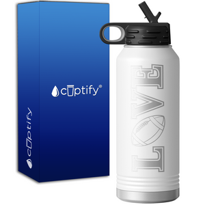 Football Love 32oz Sport Water Bottle