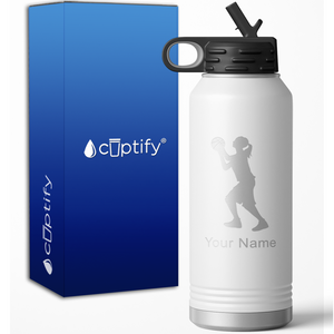 Female Basketball Player Shooting Personalized 32oz Sport Water Bottle