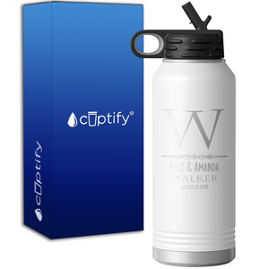 Personalized Classic Anniversary Monogram 32oz Sport Water Bottle