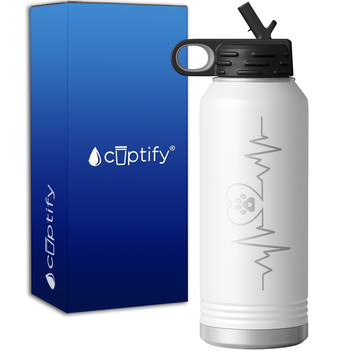 Love Dogs Heartbeat 32oz Sport Water Bottle