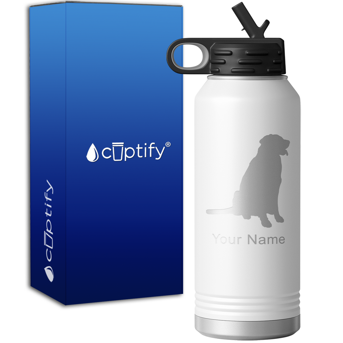 Golden Retriever Personalized 32oz Sport Water Bottle