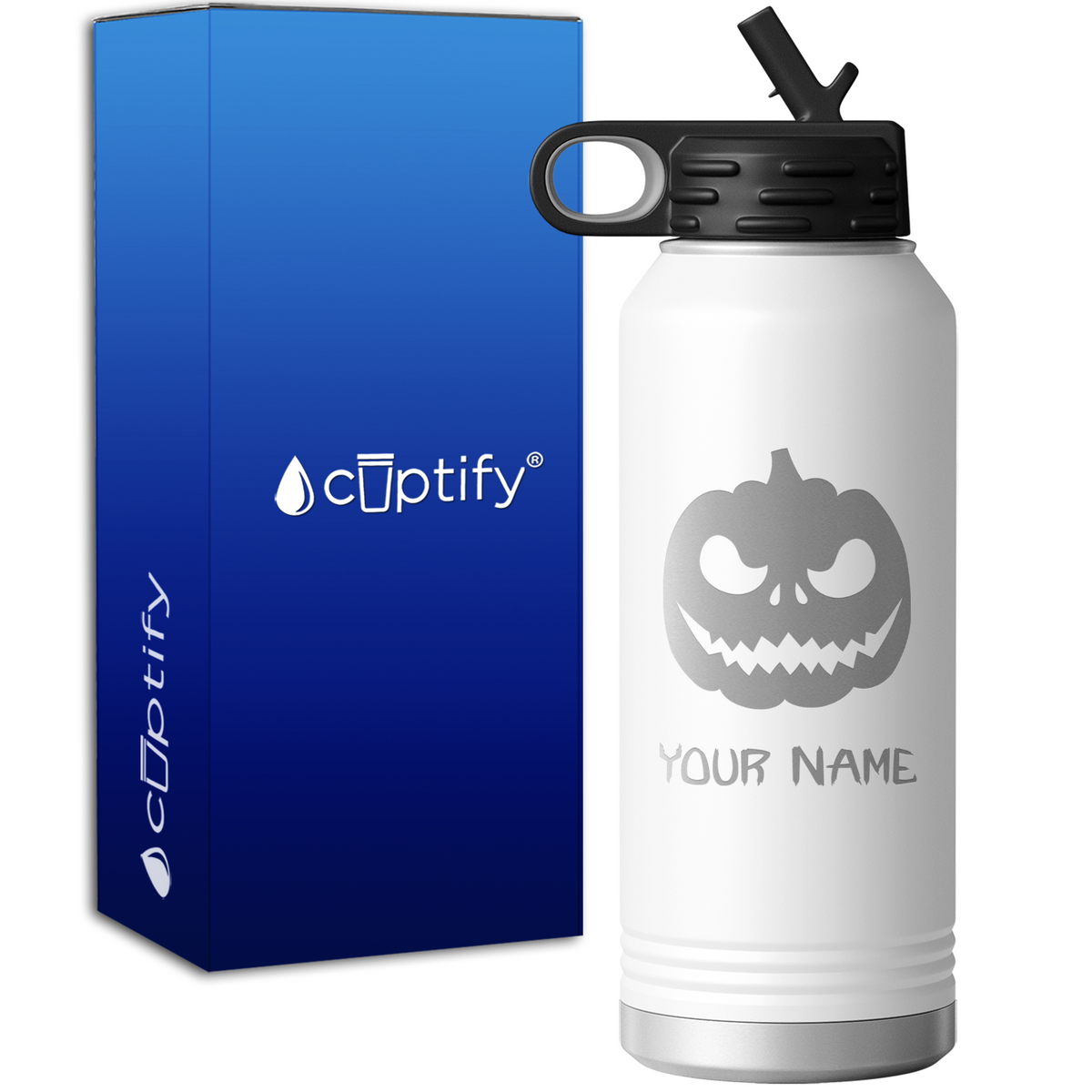 Jack o Lantern Personalized 32oz Sport Water Bottle