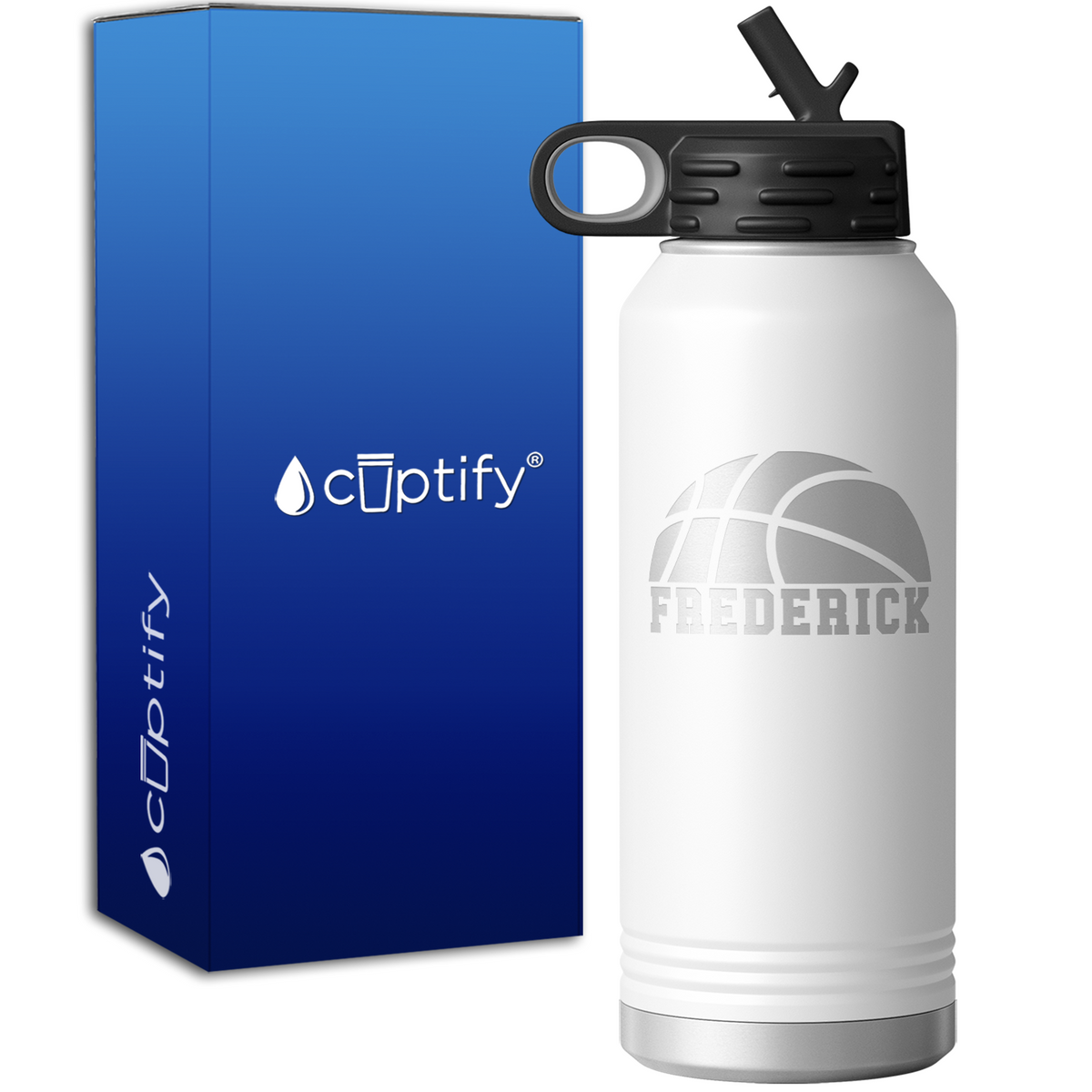 Basketball Half Personalized 32oz Sport Water Bottle