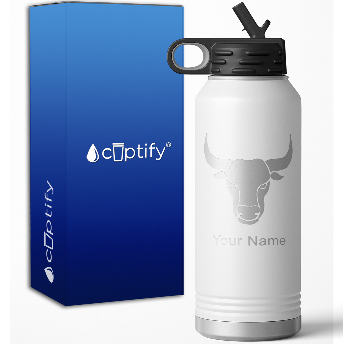 Taurus Zodiac Sign Personalized 32oz Sport Water Bottle