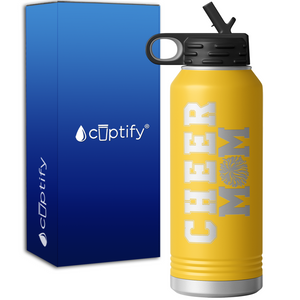 Cheer Mom Pom Poms 32oz Sport Water Bottle