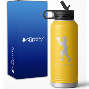 Female Basketball Player Shooting Personalized 32oz Sport Water Bottle