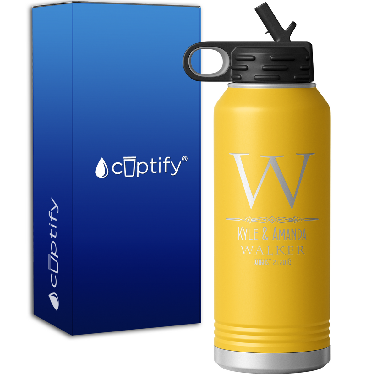 Personalized Classic Anniversary Monogram 32oz Sport Water Bottle