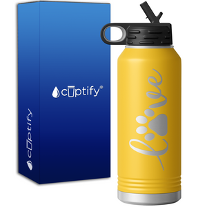 Love Dog Paw 32oz Sport Water Bottle