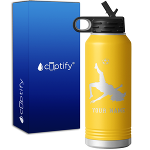 Personalized Soccer Player Female 32oz Sport Water Bottle