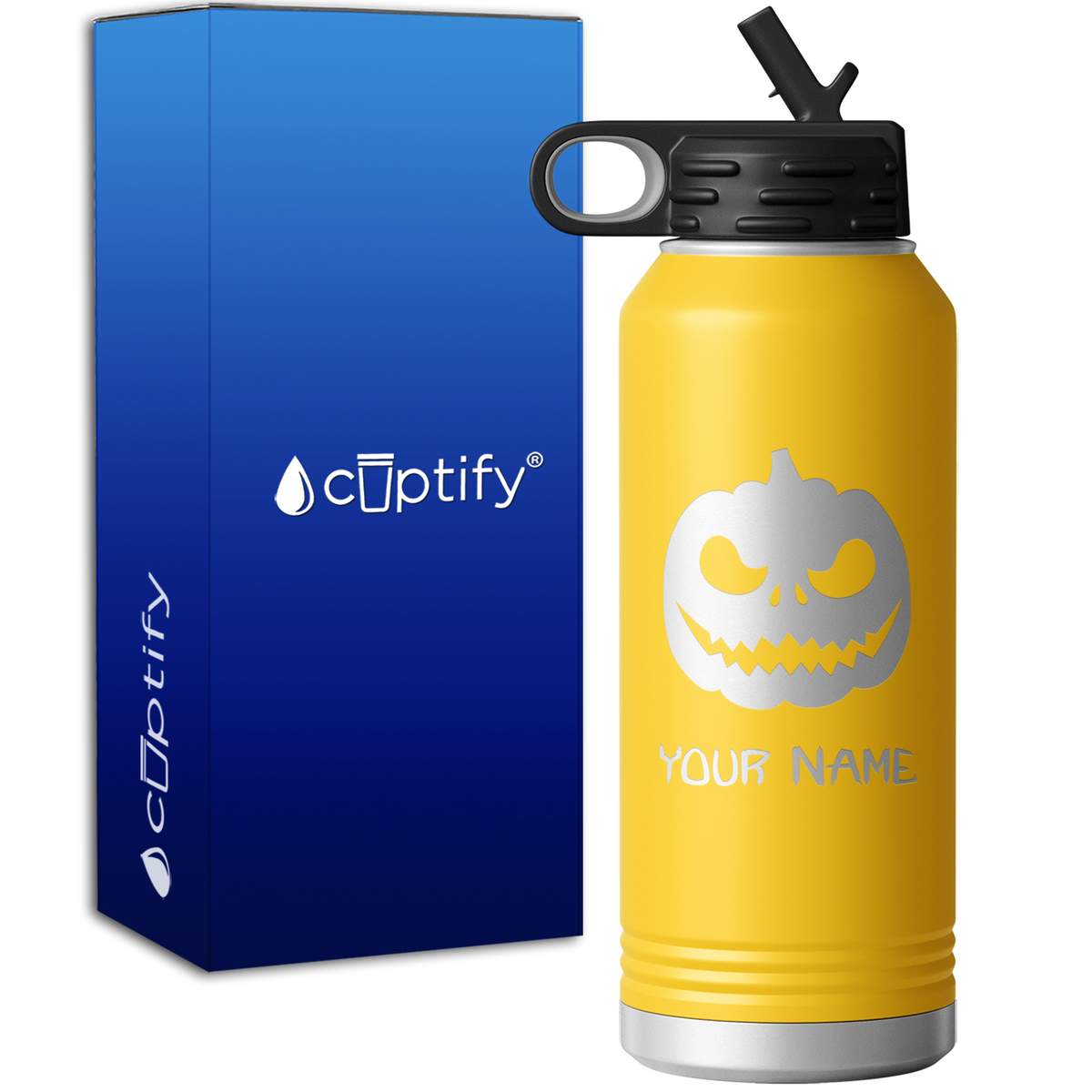 Jack o Lantern Personalized 32oz Sport Water Bottle