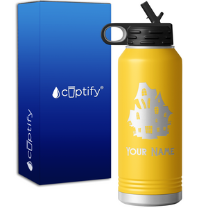 Haunted House Personalized 32oz Sport Water Bottle