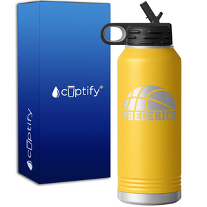 Basketball Half Personalized 32oz Sport Water Bottle