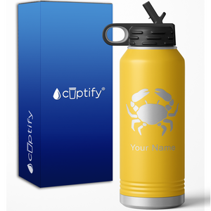 Cancer Zodiac Sign Personalized 32oz Sport Water Bottle