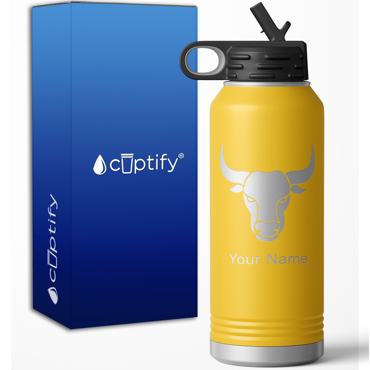 Taurus Zodiac Sign Personalized 32oz Sport Water Bottle