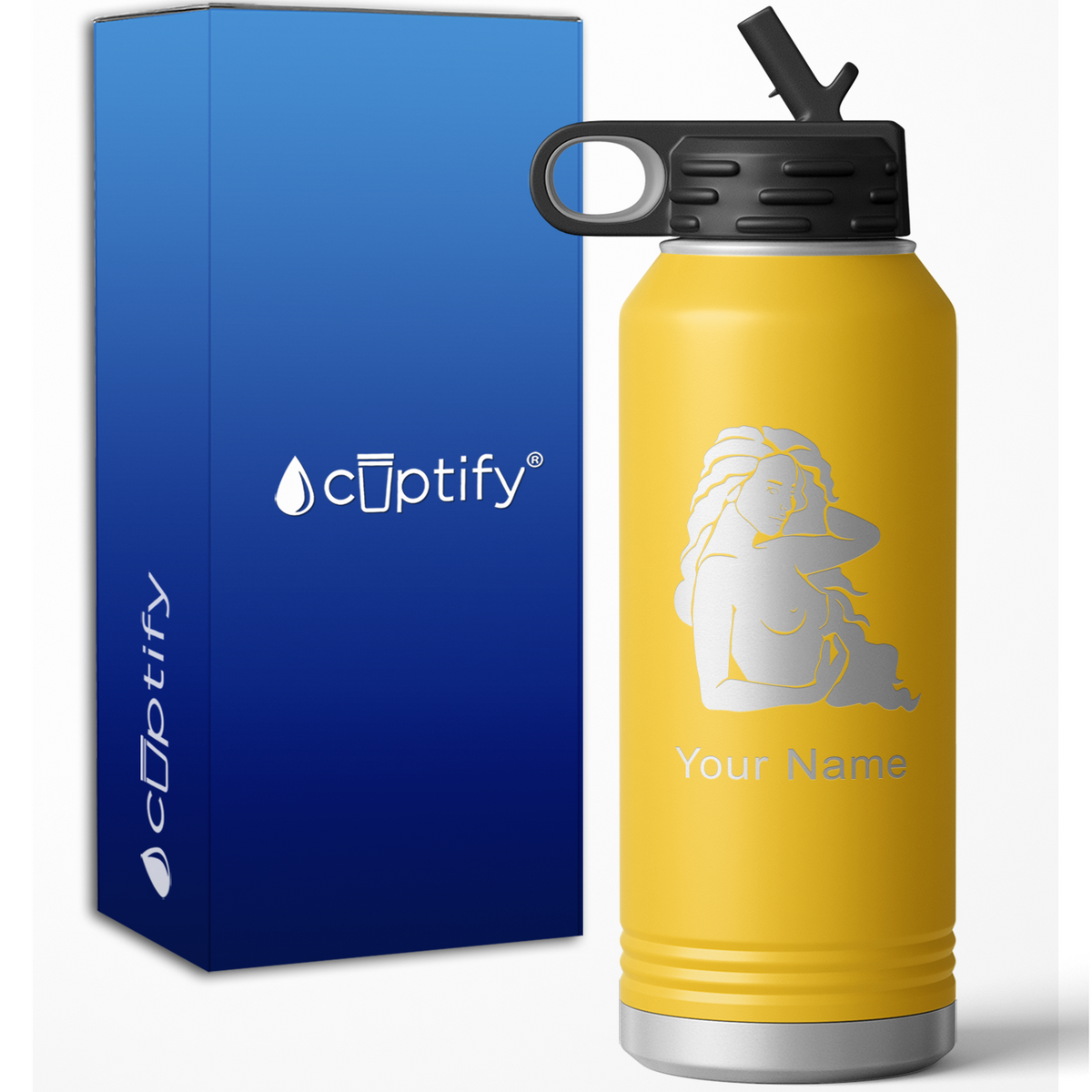 Virgo Zodiac Sign Personalized 32oz Sport Water Bottle