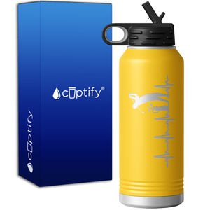 Golfer Heartbeat 32oz Sport Water Bottle