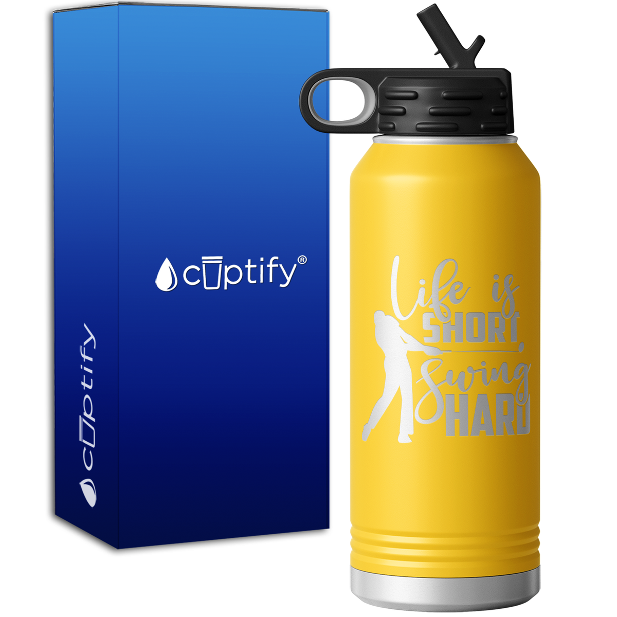 Life is Short Swing Hard 32oz Sport Water Bottle