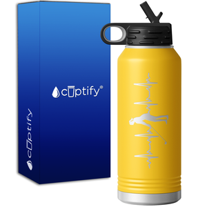 Female Golfer Heartbeat 32oz Sport Water Bottle
