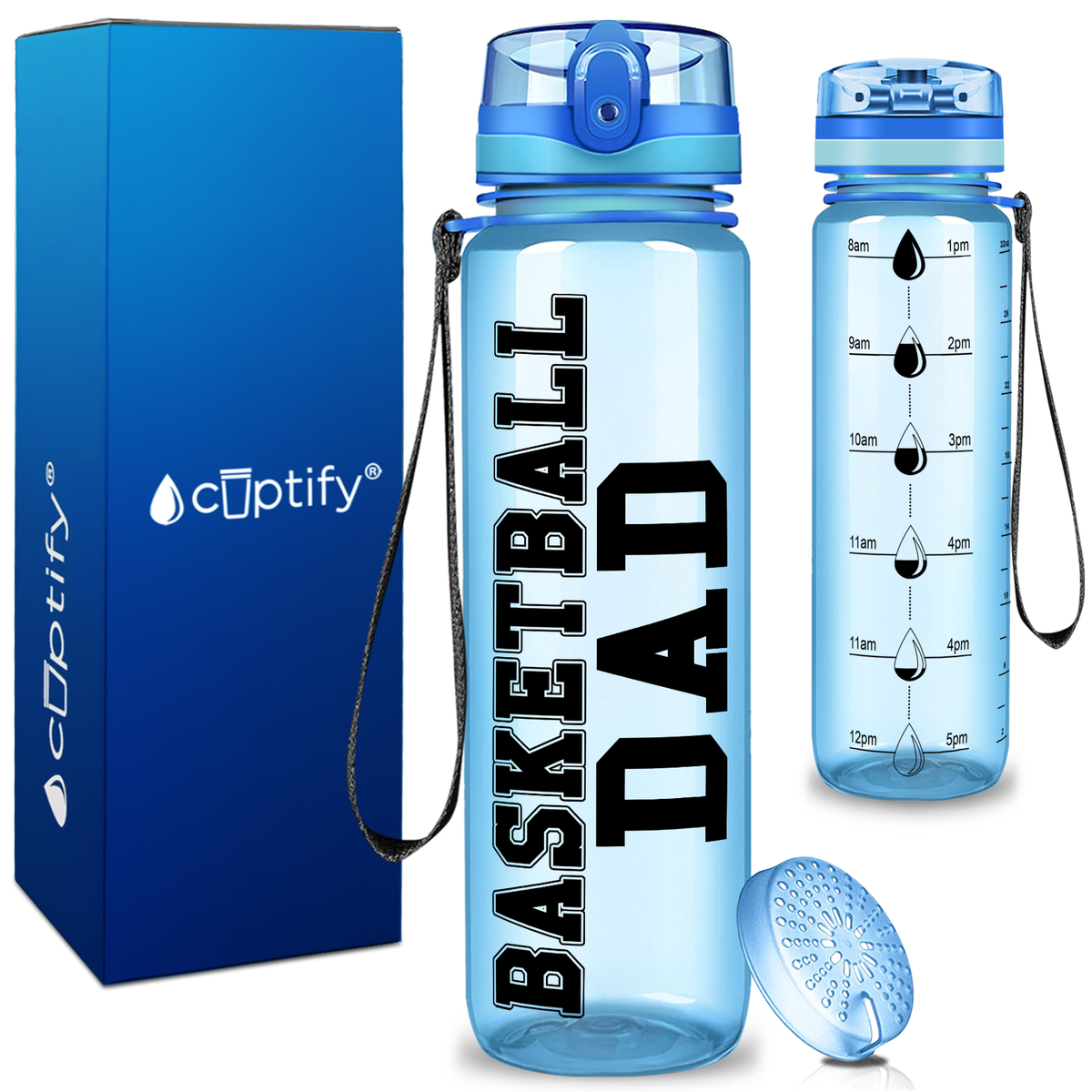 Basketball Dad on 32 oz Motivational Tracking Water Bottle