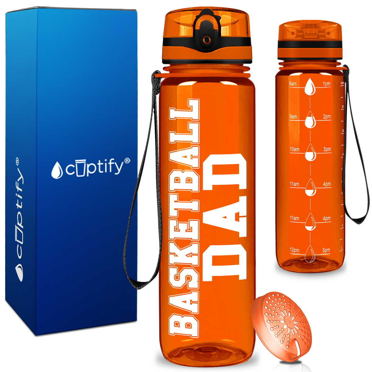 Basketball Dad on 32 oz Motivational Tracking Water Bottle