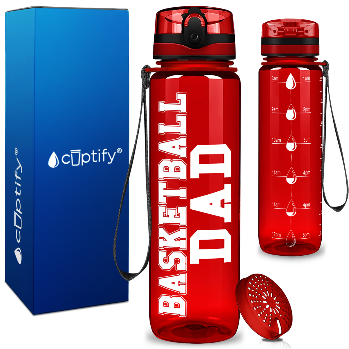 Basketball Dad on 32 oz Motivational Tracking Water Bottle
