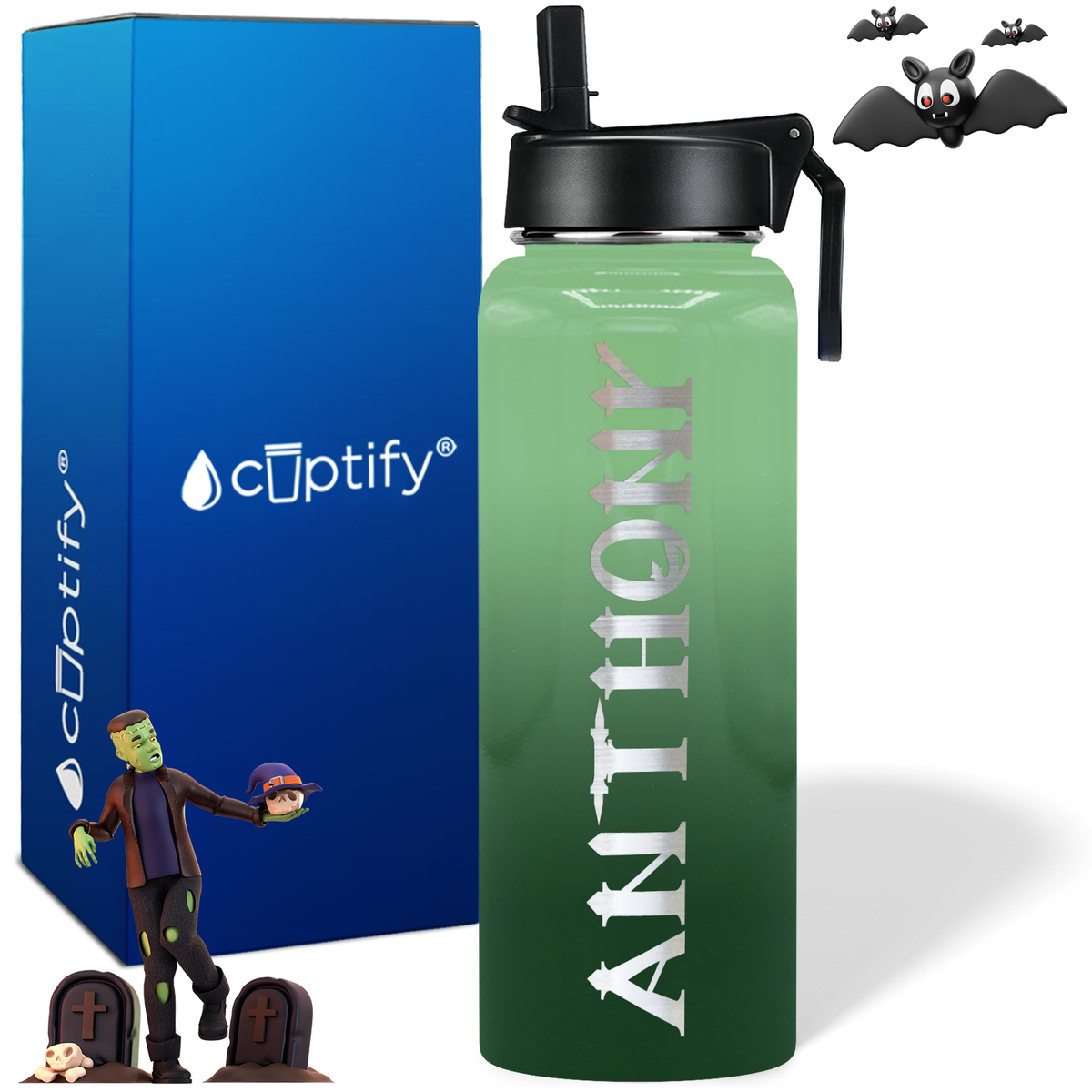 Personalized Creepy on Halloween 40oz Water Bottle