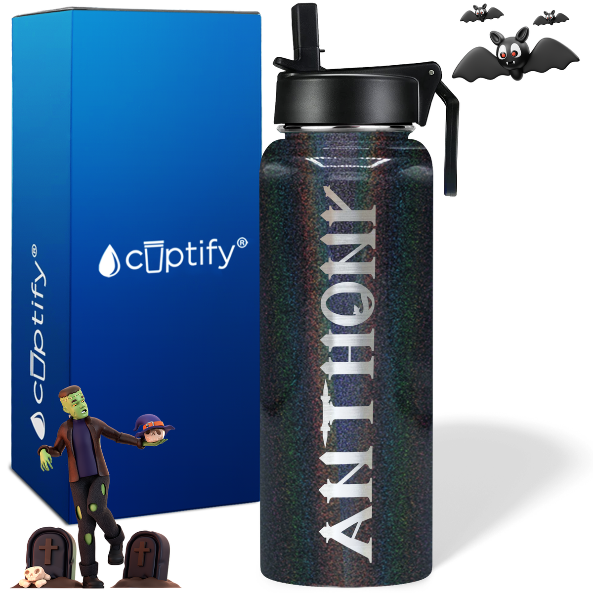 Personalized Creepy on Halloween 40oz Water Bottle