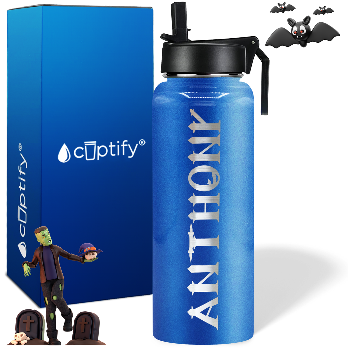 Personalized Creepy on Halloween 40oz Water Bottle