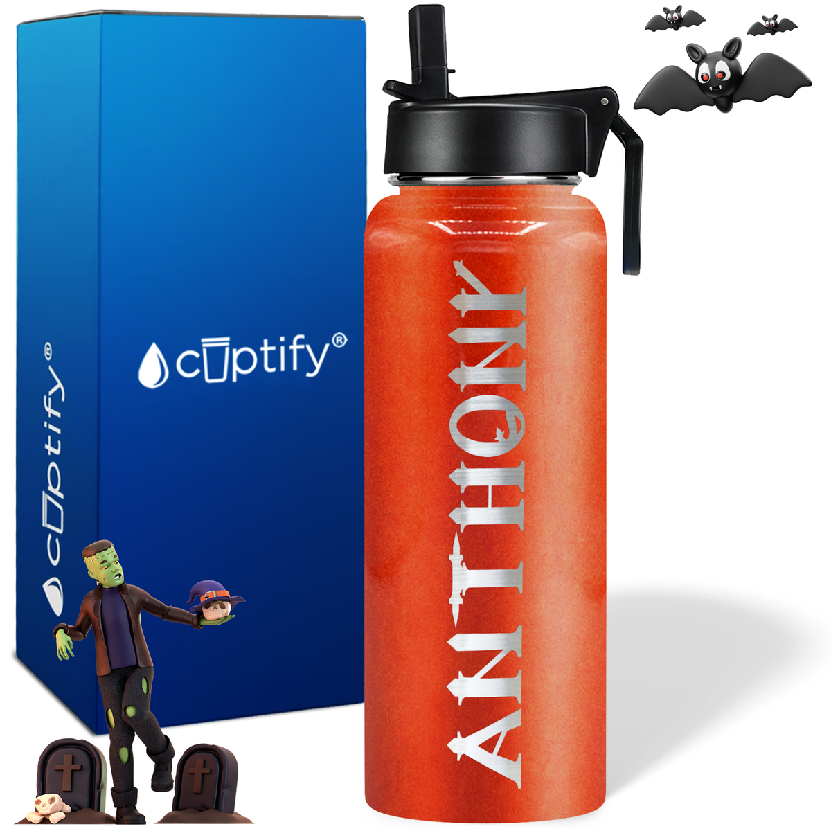 Personalized Creepy on Halloween 40oz Water Bottle