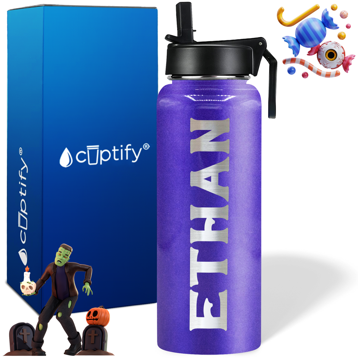 Personalized Grim on Halloween 40oz Water Bottle