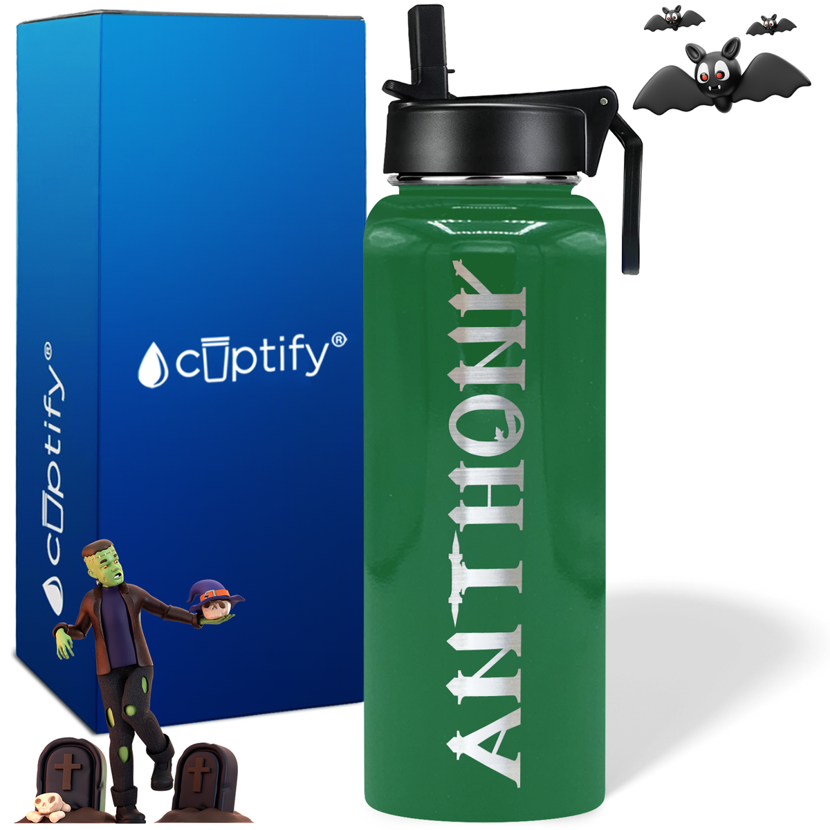 Personalized Creepy on Halloween 40oz Water Bottle