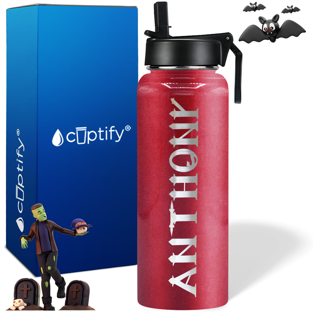 Personalized Creepy on Halloween 40oz Water Bottle