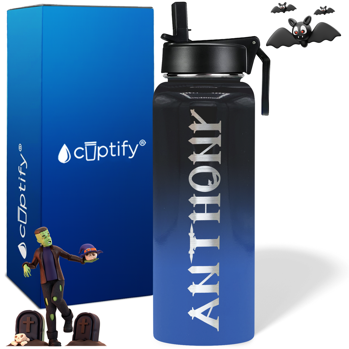 Personalized Creepy on Halloween 40oz Water Bottle