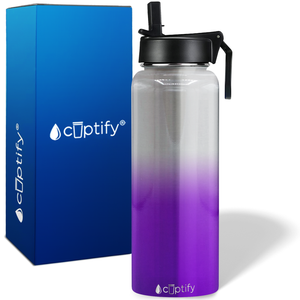 Purple Ombre Translucent 40oz Wide Mouth Water Bottle