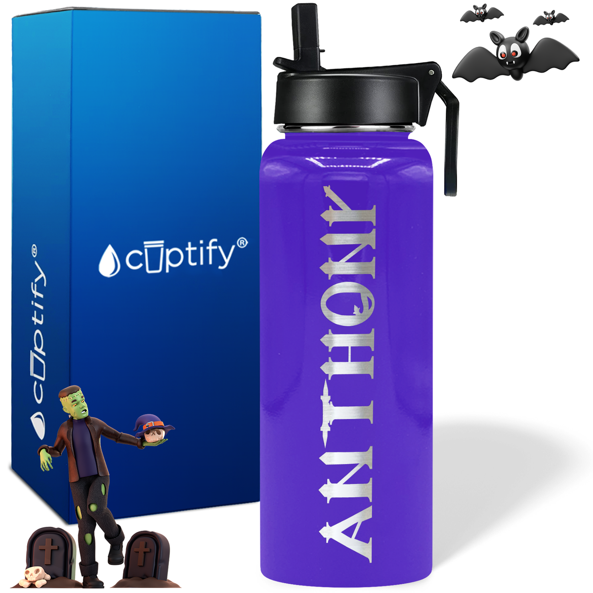 Personalized Creepy on Halloween 40oz Water Bottle