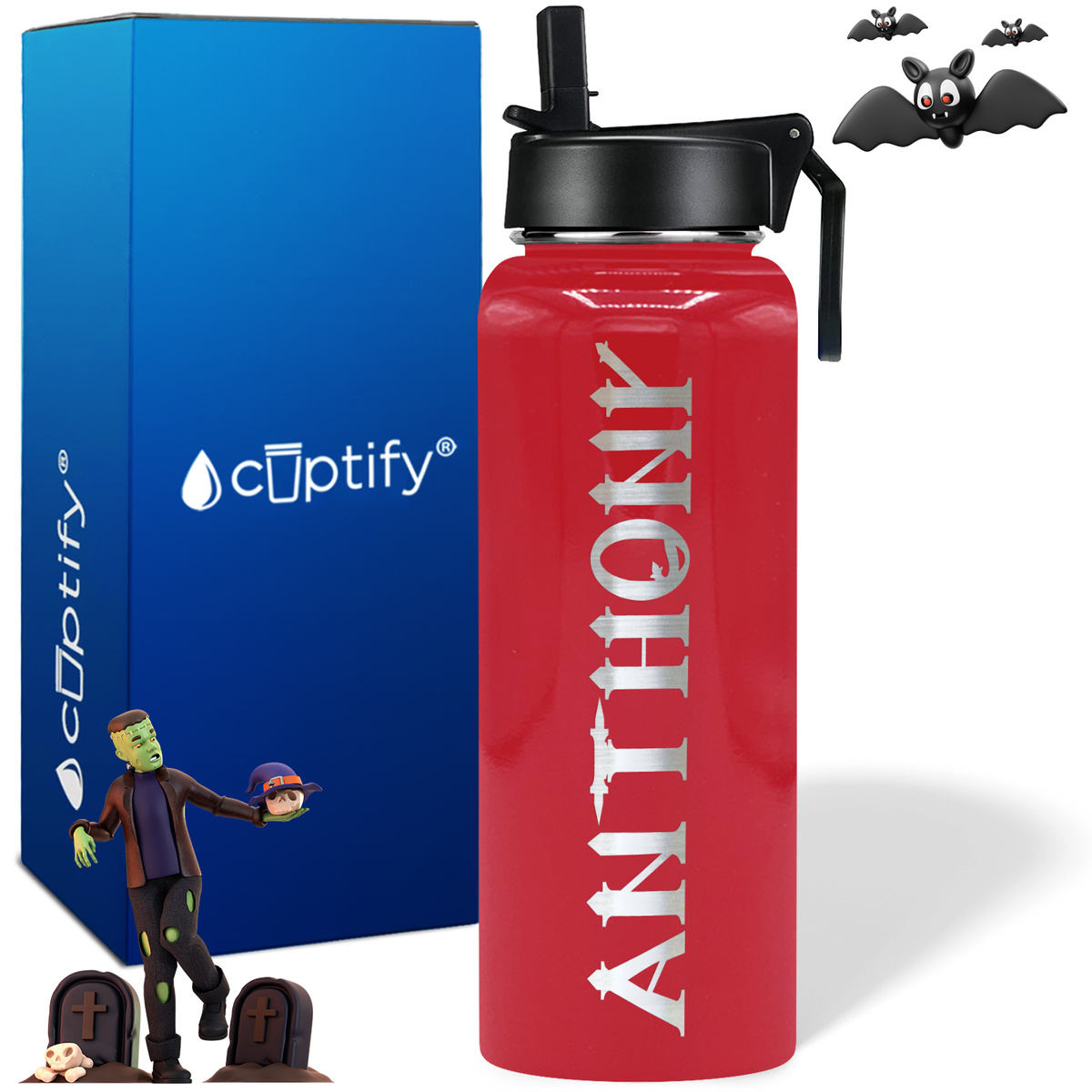 Personalized Creepy on Halloween 40oz Water Bottle