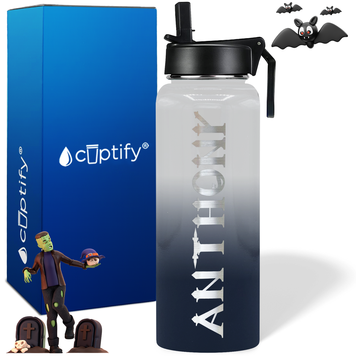 Personalized Creepy on Halloween 40oz Water Bottle