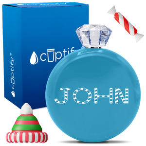 Personalized Candy Canes Christmas Font 5oz Jewel Flask