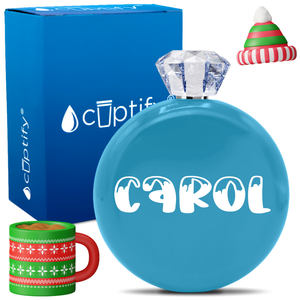 Personalized Frosty Christmas Font 5oz Jewel Flask