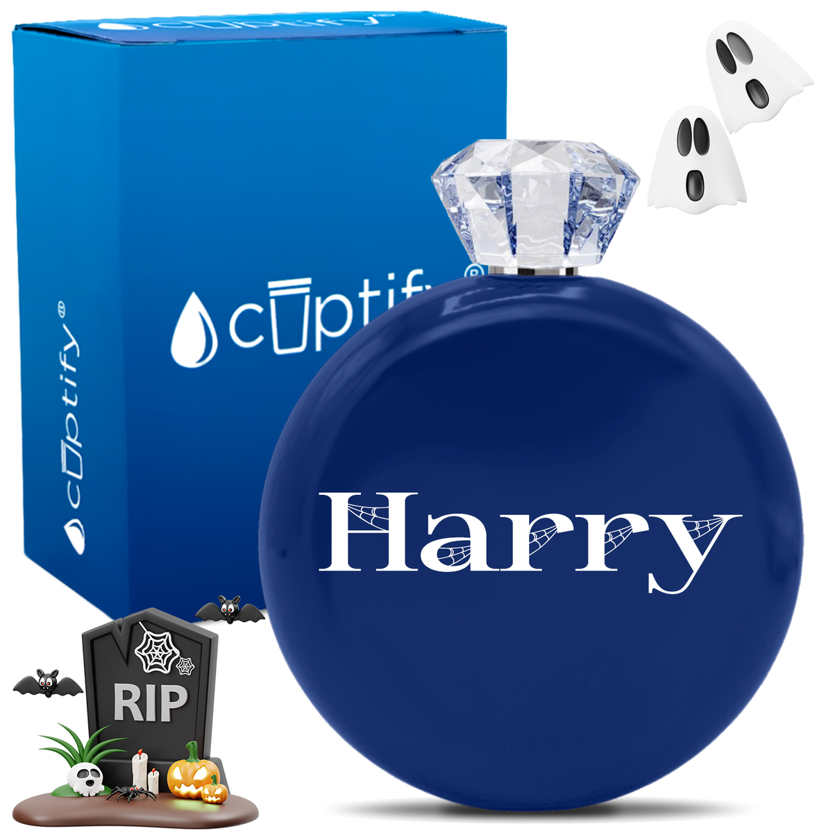 Personalized Wicked Halloween Font 5oz Jewel Flask