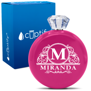 Personalized Elaborate Circle 5oz Jewel Flask