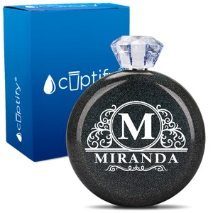 Personalized Elaborate Circle 5oz Jewel Flask