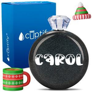 Personalized Frosty Christmas Font 5oz Jewel Flask