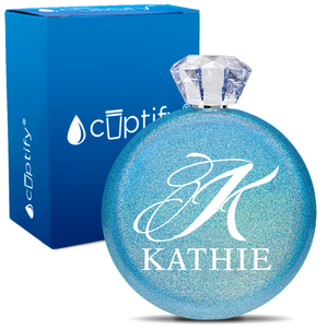 Personalized Script Initial and Name 5oz Jewel Flask