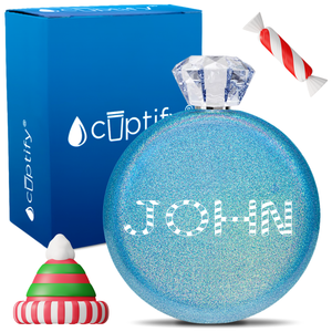 Personalized Candy Canes Christmas Font 5oz Jewel Flask