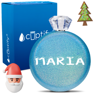 Personalized Snowy Christmas Font 5oz Jewel Flask